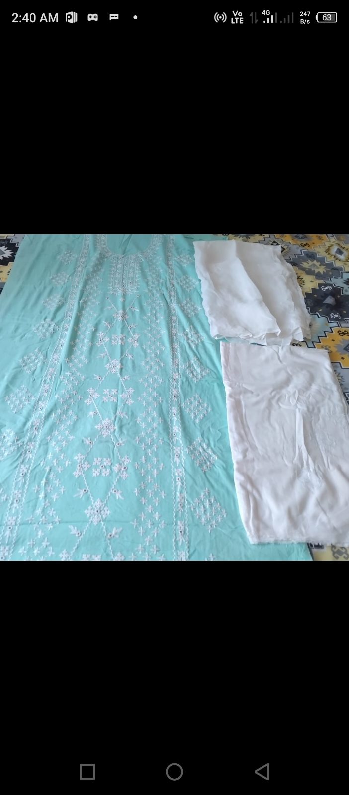 Kashmiri karhai with mirror work