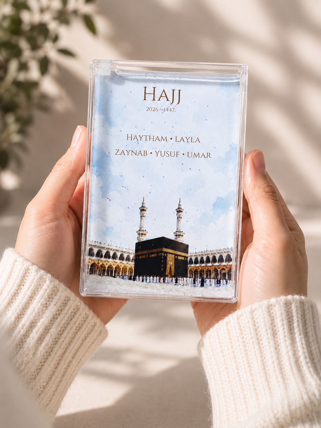 Personalised Hajj / Umrah Glitter Block Keepsake