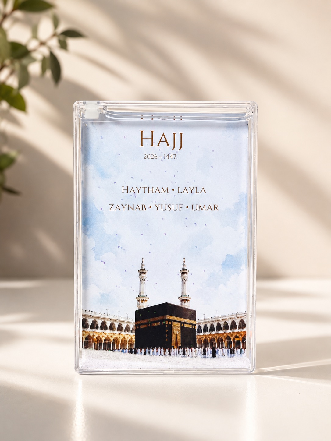 Personalised Hajj / Umrah Glitter Block Keepsake — photo 2