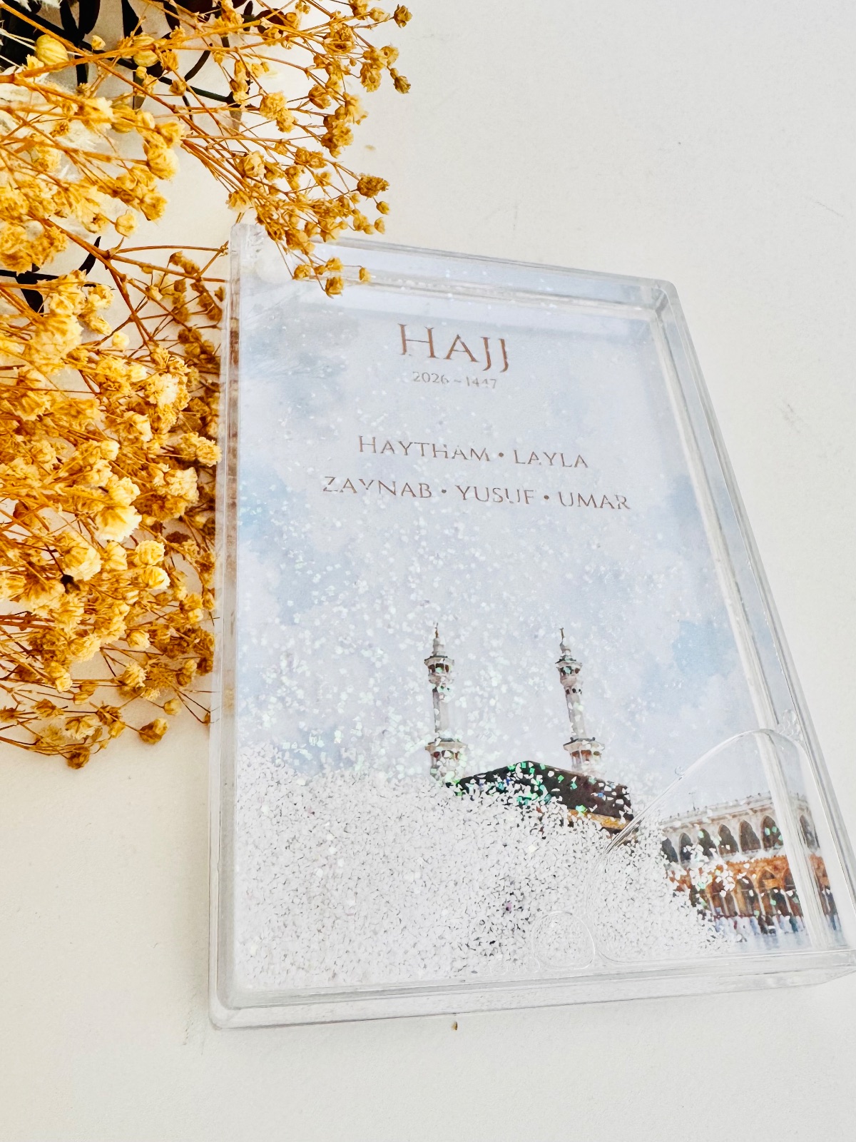 Personalised Hajj / Umrah Glitter Block Keepsake — photo 3